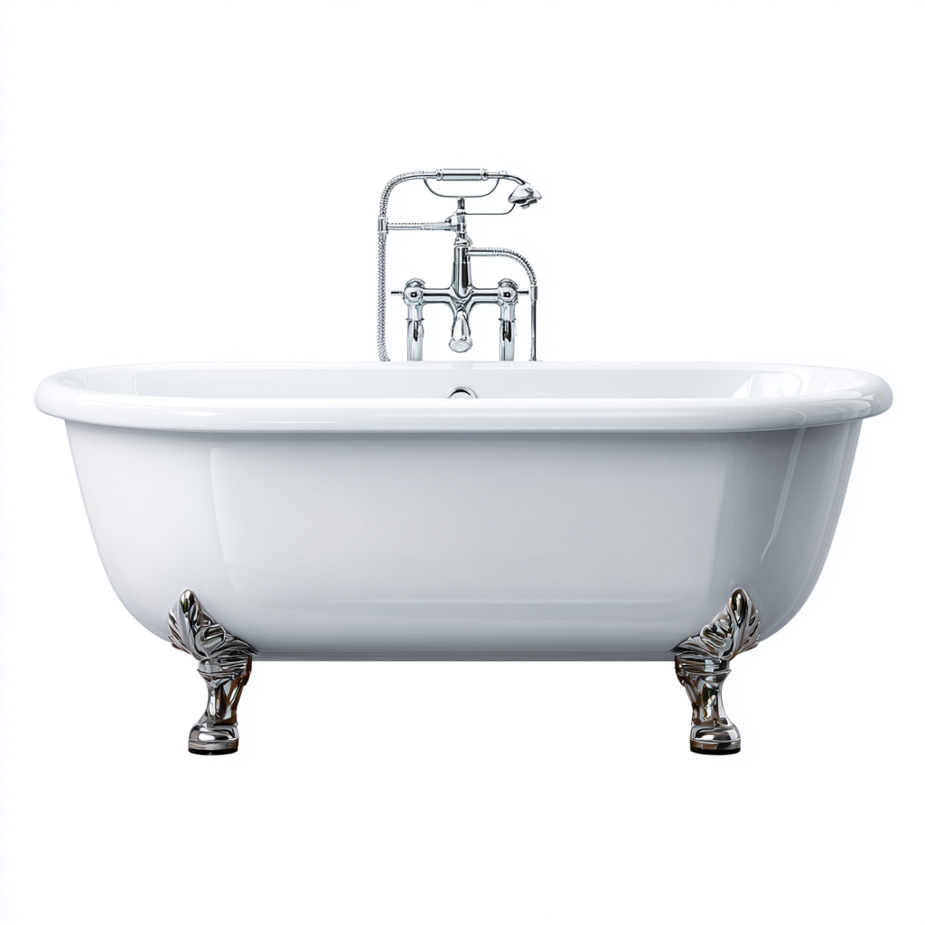 Bañera exenta acrílica 170x75x60 cm blanco cromado estilo clásico-Javoraiahouse
