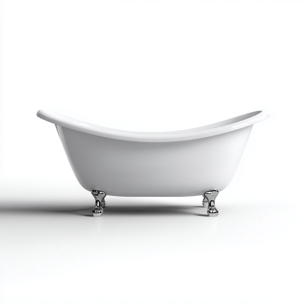 Bañera exenta acrílica 168x72x63 cm - blanca - diseño clásico tipo barco-Javoraiahouse
