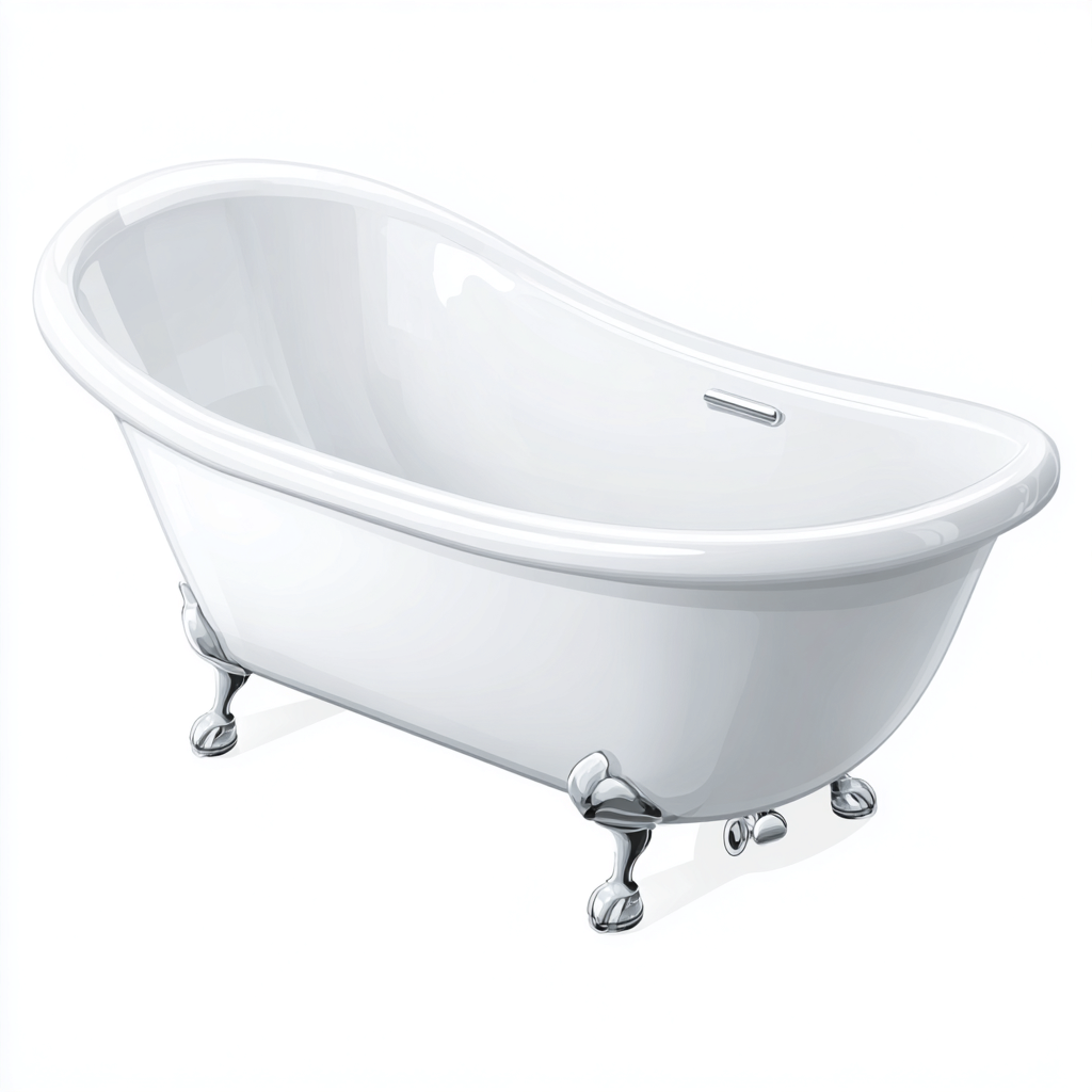 Bañera exenta con patas estilo vintage acrílica 170x75x78 cm blanco para baño clásico - diseño retro-Javoraiahouse
