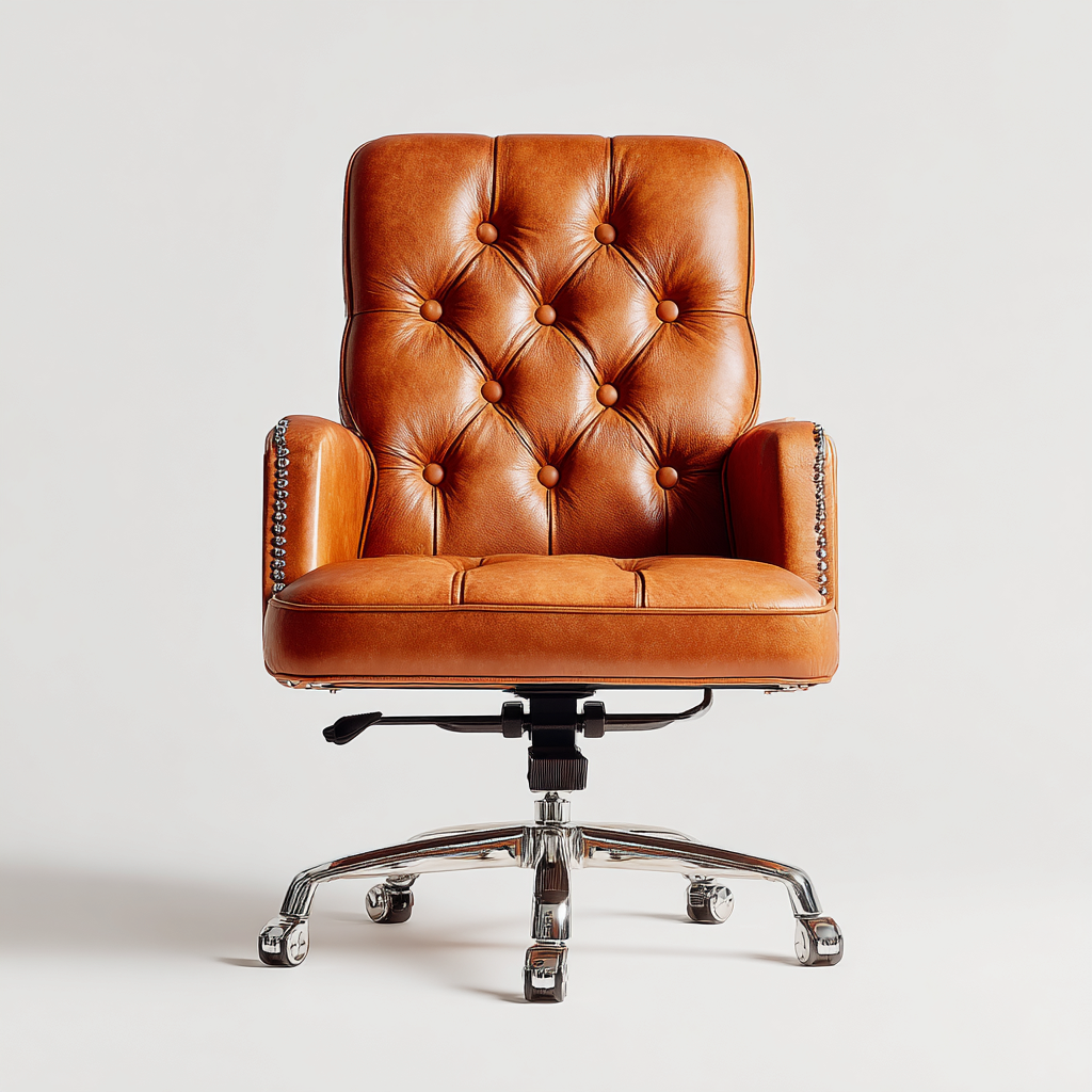 Sillas de oficina tapizada 65x60x105 cm marrón - diseño clásico-Javoraiahouse