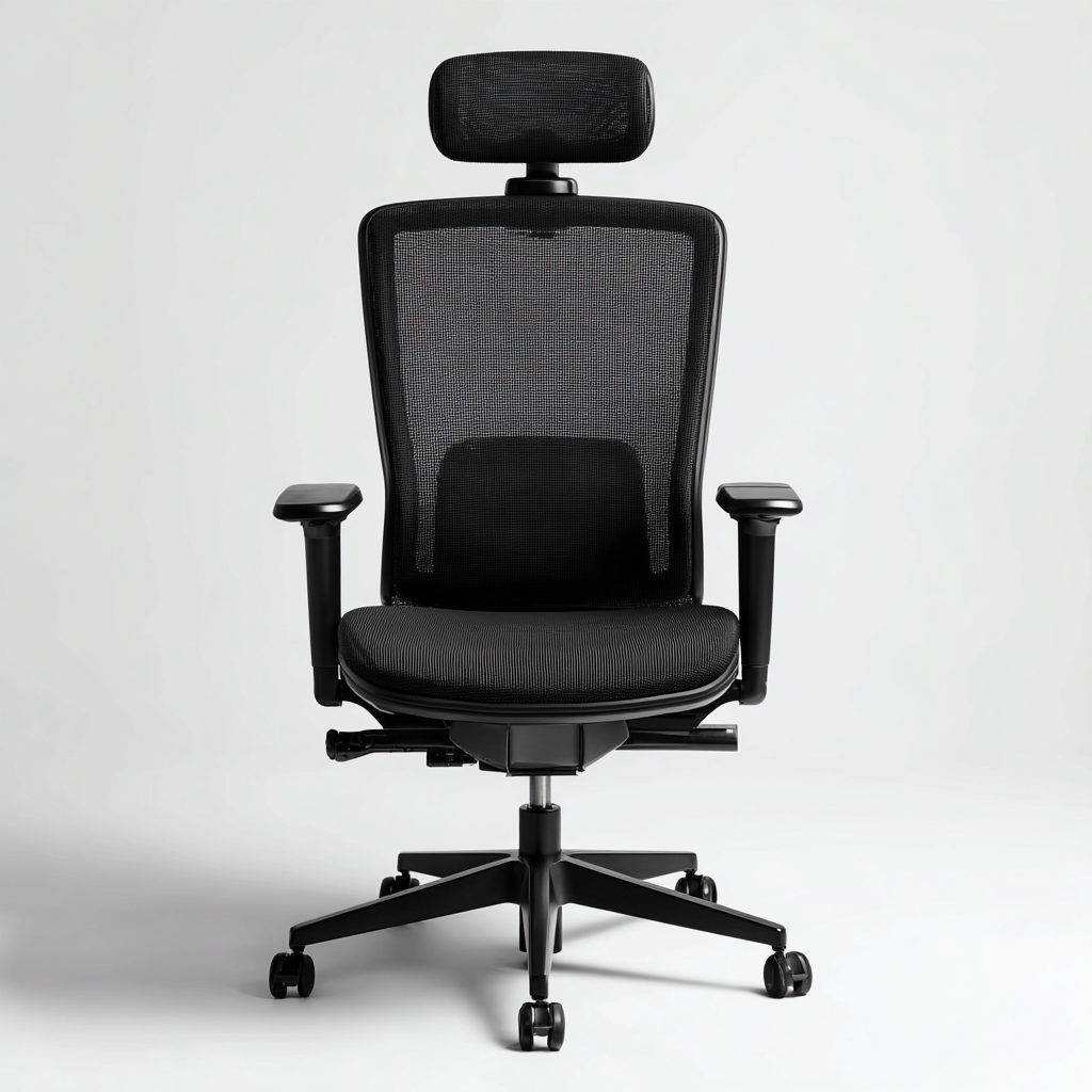 Sillas de oficina ergonómicas con reposacabezas malla transpirable 65x63x125 cm - negro - ajustable para escritorio-Javoraiahouse