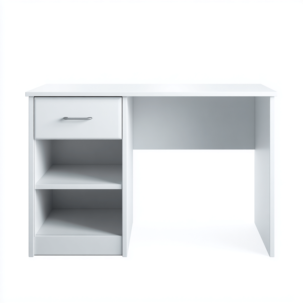 Mesas de oficina madera 110x50x75 cm - blanco - diseño funcional-Javoraiahouse