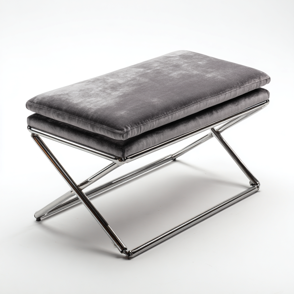 Bancos de dormitorio tapizado 70x40x47 cm gris - diseño moderno-Javoraiahouse