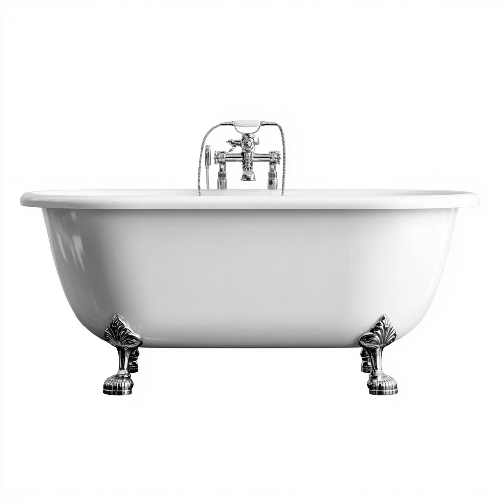 Bañera clásica con patas 170x75x58 cm - blanca - diseño vintage para baño-Javoraiahouse
