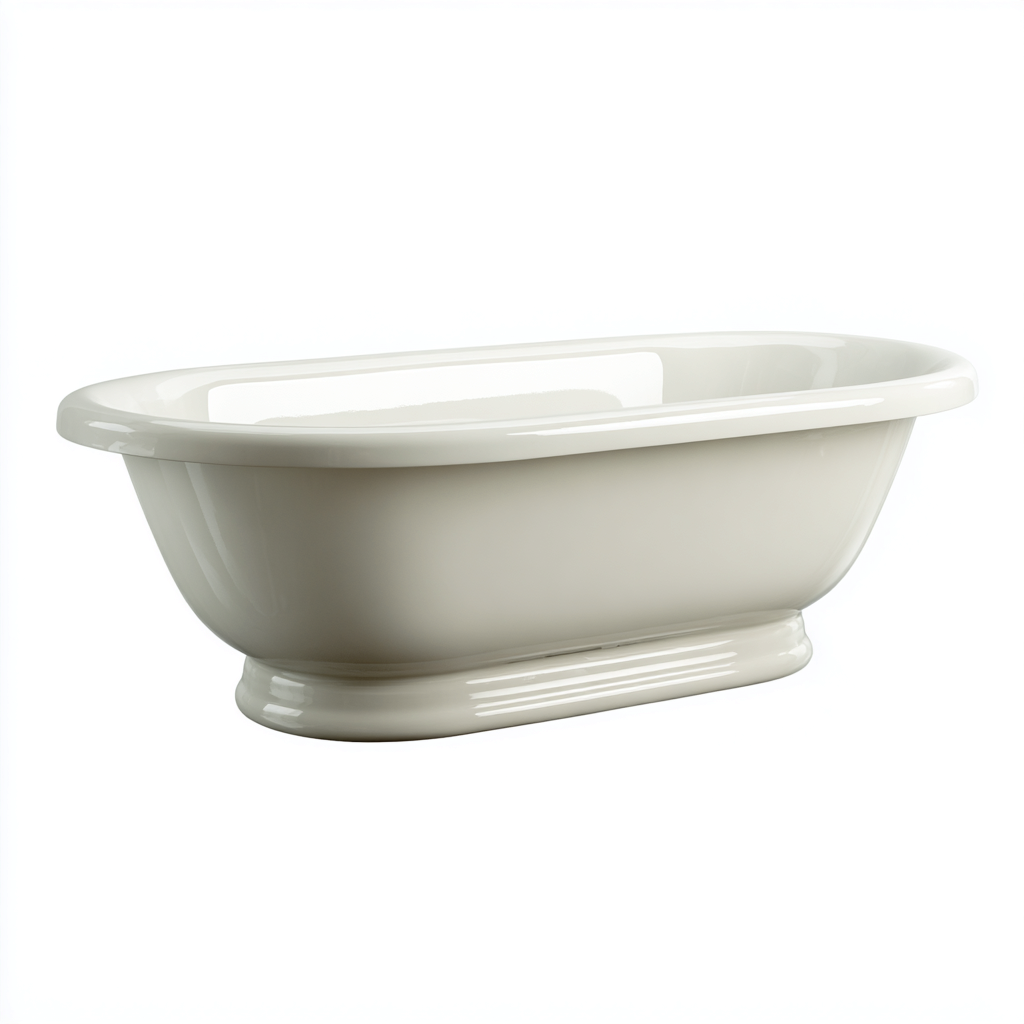 Bañera acrílica 168x72x55 cm - blanca - diseño clásico para baño-Javoraiahouse