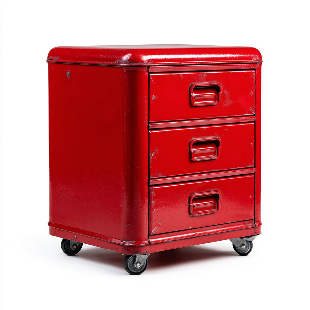 Archivadores metálico con cajones 45x42x63 cm - rojo - diseño industrial-Javoraiahouse