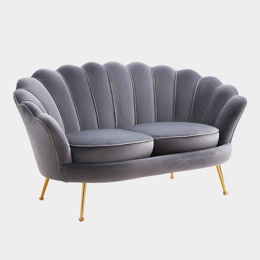 Sofás de 2 plazas tapizado 150x80x85 cm - gris - diseño clásico-Javoraiahouse