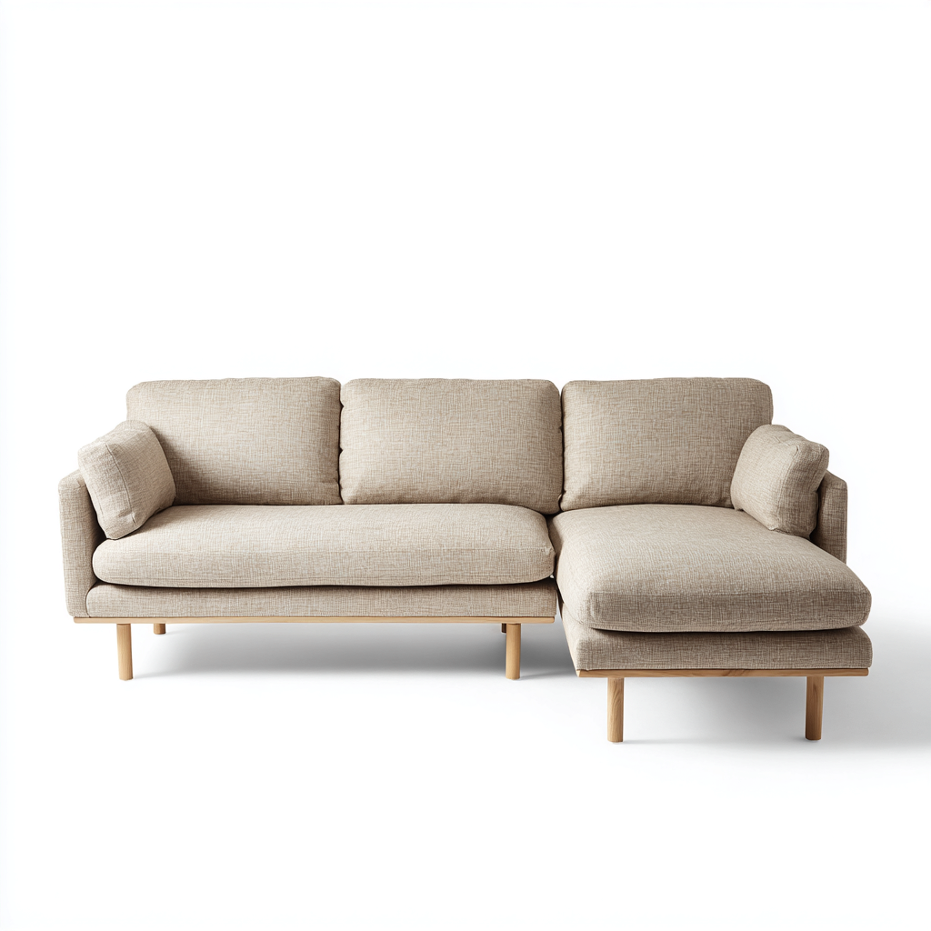 Sofá rinconero tejido 255x160x86 cm - beige - estilo escandinavo-Javoraiahouse