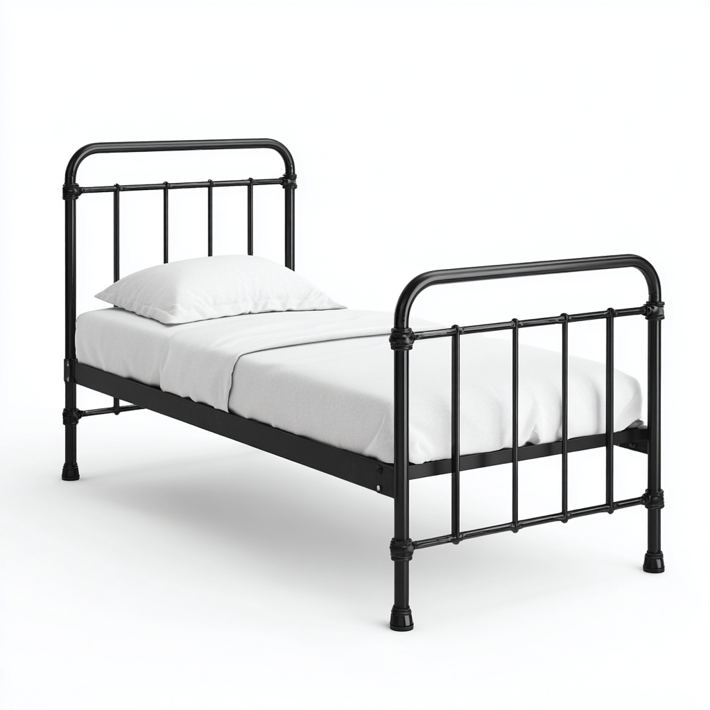 Camas individuales metálica 200x100x95 cm negra - diseño clásico-Javoraiahouse
