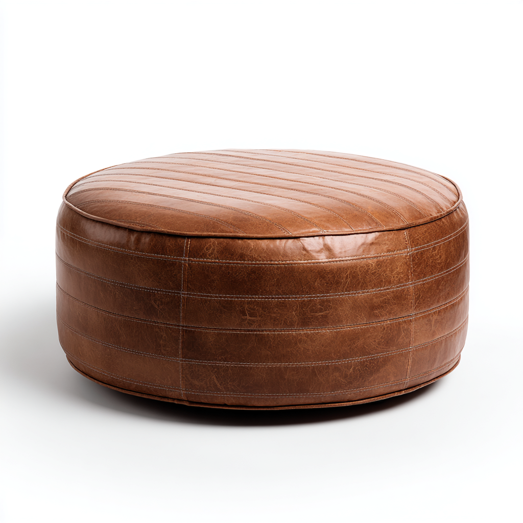 Reposapiés tapizado 60x60x35 cm - marrón - diseño moderno-Javoraiahouse