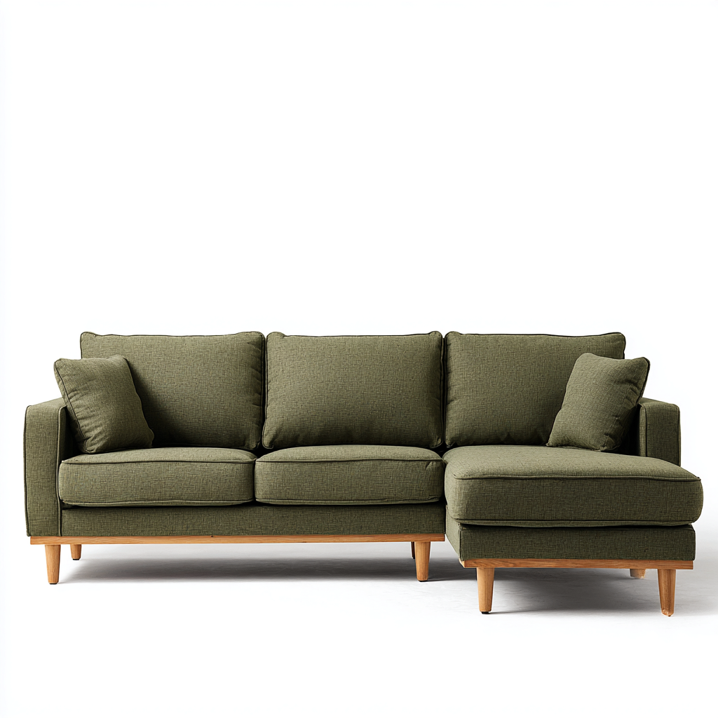 Sofá rinconero - Tela - 250x160x88 cm - Verde - Estilo escandinavo-Javoraiahouse