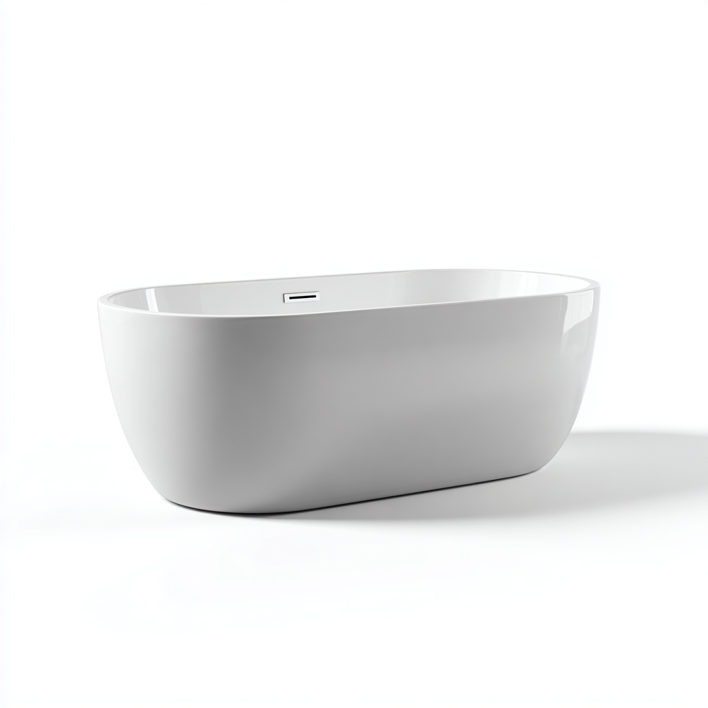Bañera exenta acrílica 170x75x58 cm - blanco - para baño moderno-Javoraiahouse