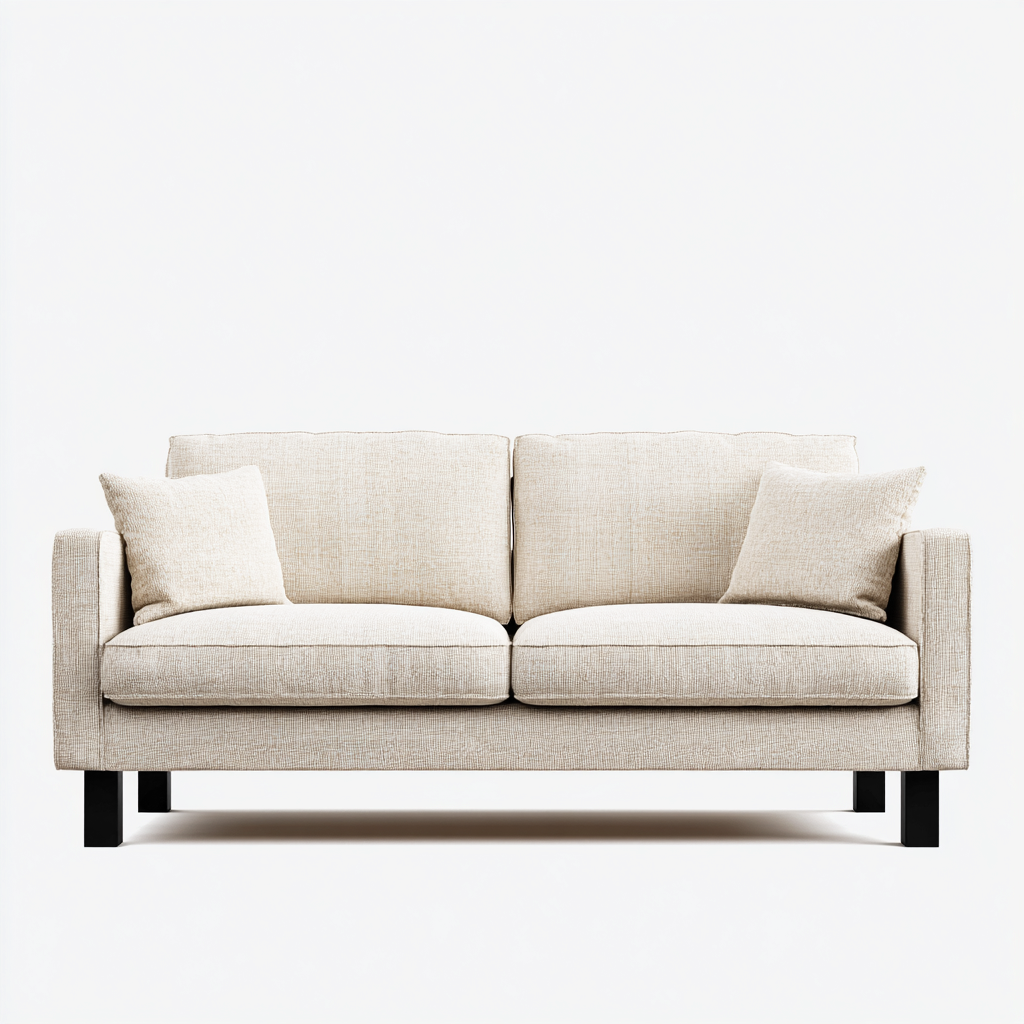 Sofá de 2 plazas tejido 168x90x84 cm - beige - diseño minimalista-Javoraiahouse