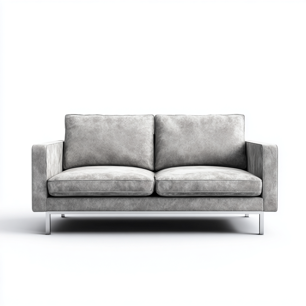 Sofá de 2 plazas tela 162x90x84 cm - gris plata - diseño moderno-Javoraiahouse