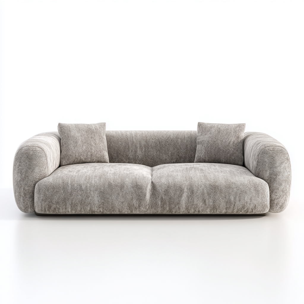 Sofás de 2 plazas tapizado en tela 210x105x78 cm - gris claro - diseño moderno para salón-Javoraiahouse