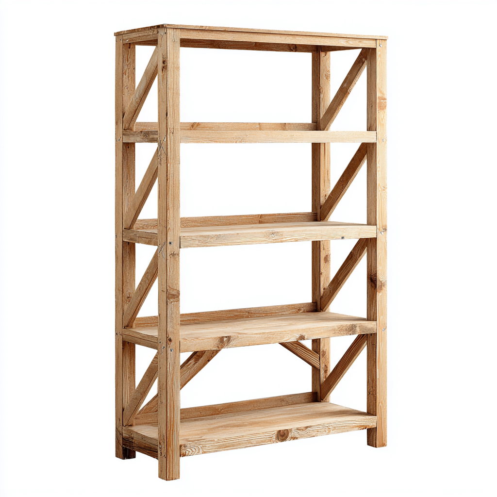 Estanterías madera 80x35x170 cm natural - para salón - diseño rústico-Javoraiahouse