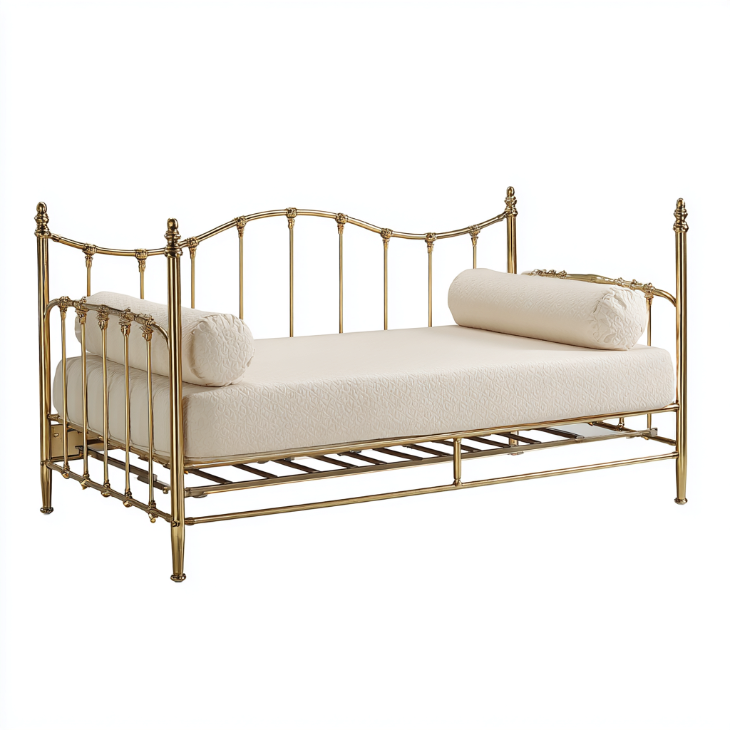 Sofás cama estructura metálica 200x95x110 cm - dorado - diseño clásico-Javoraiahouse