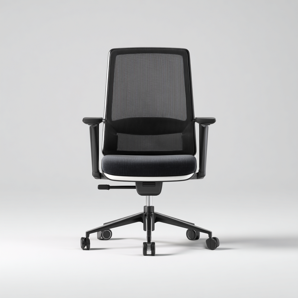Silla de oficina malla asiento acolchado 60x60x100 cm negro-gris - diseño ergonómico para oficina-Javoraiahouse
