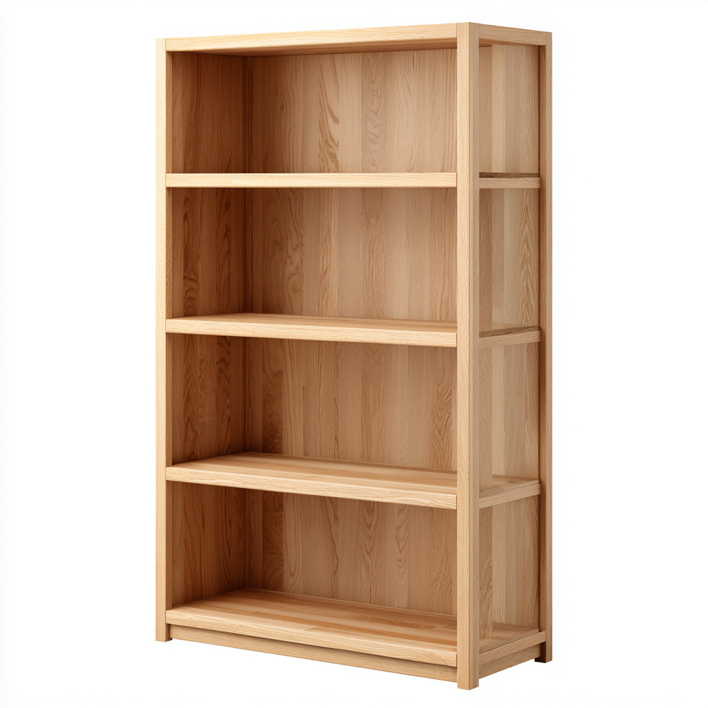 Estantería madera maciza 80x35x180 cm natural - con almacenamiento abierto - estilo nórdico-Javoraiahouse