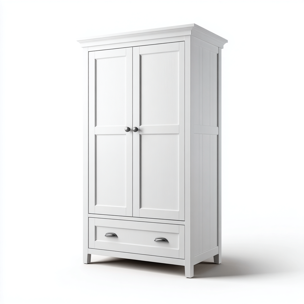 Armario de cocina madera 82x45x178 cm - blanco - diseño clásico funcional-Javoraiahouse