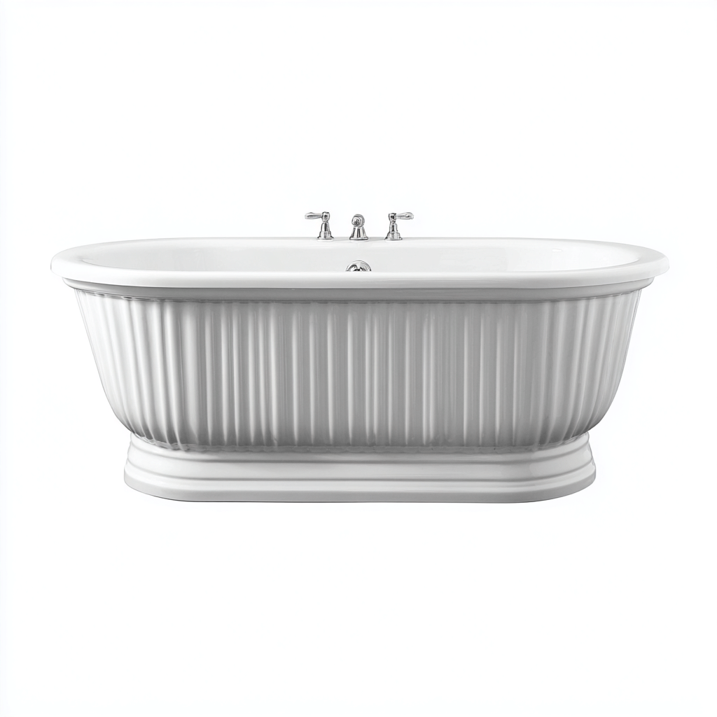 Bañera clásica con base 180x78x62 cm - blanca - diseño elegante para baño-Javoraiahouse