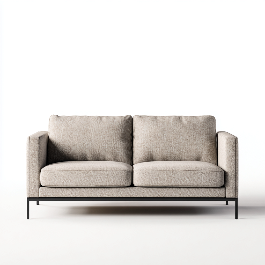Sofá de 2 plazas tejido 165x88x82 cm - beige - diseño moderno-Javoraiahouse