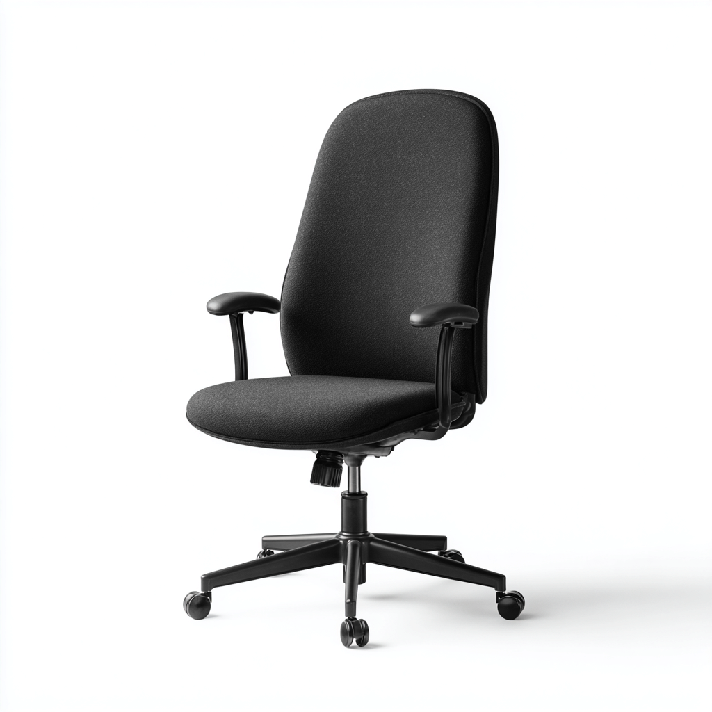Silla de oficina tela asiento acolchado 60x60x110 cm negro - diseño ergonómico para oficina-Javoraiahouse