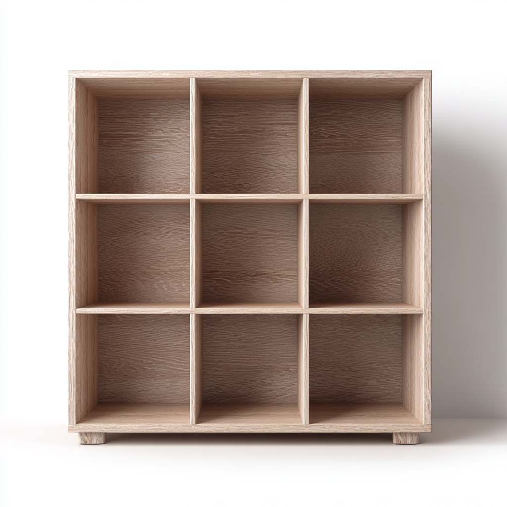 Estantería de madera 90x30x90 cm - color natural - diseño abierto-Javoraiahouse