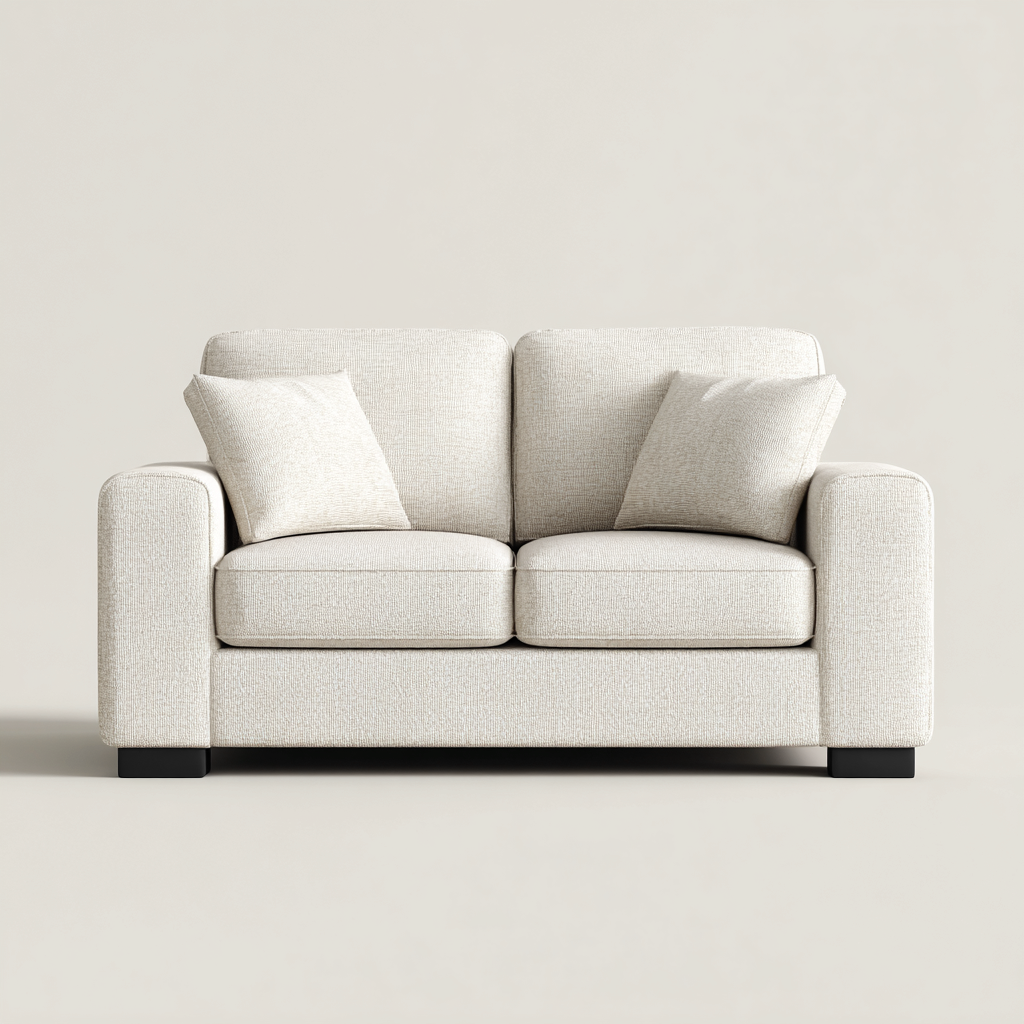 Sofá de 2 plazas - Tela - 165x90x82 cm - Beige - Estilo contemporáneo-Javoraiahouse