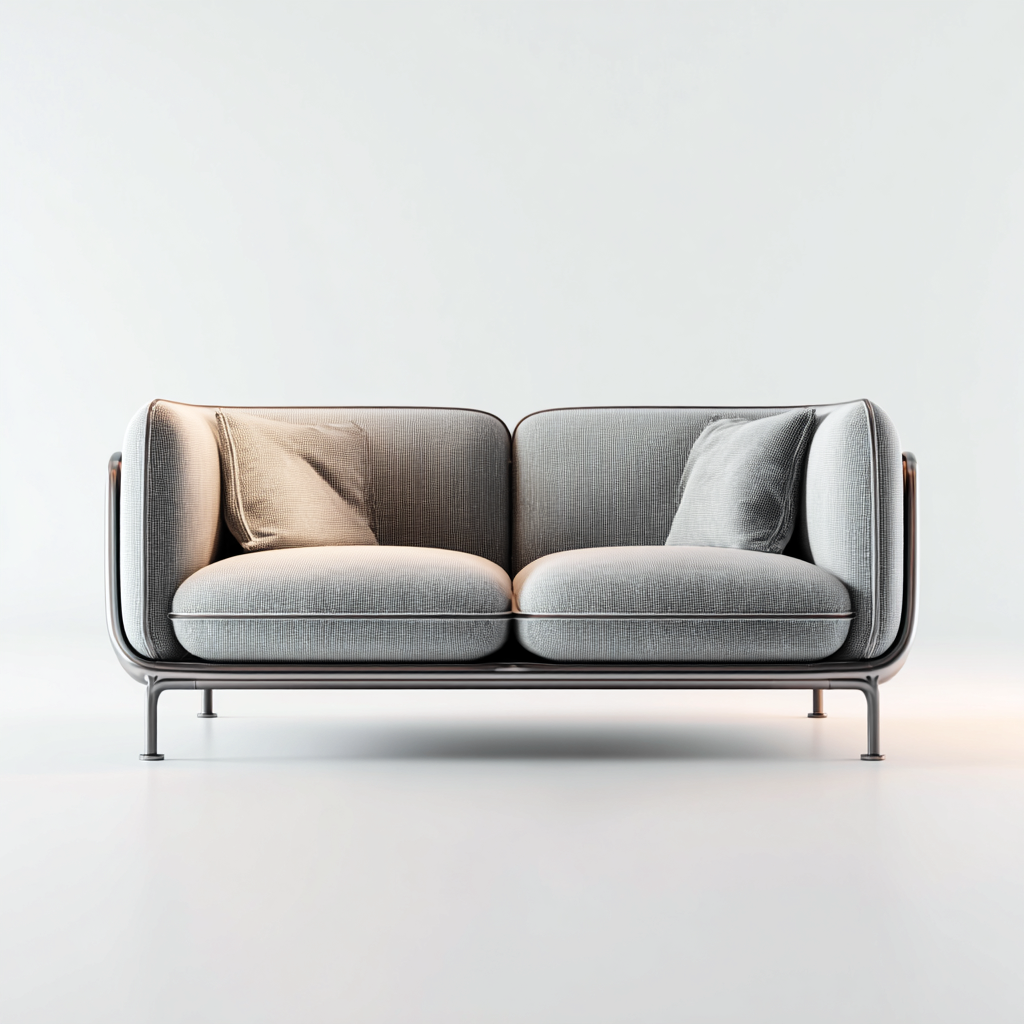 Sofá de 2 plazas tejido 155x86x80 cm - gris claro - estilo contemporáneo-Javoraiahouse