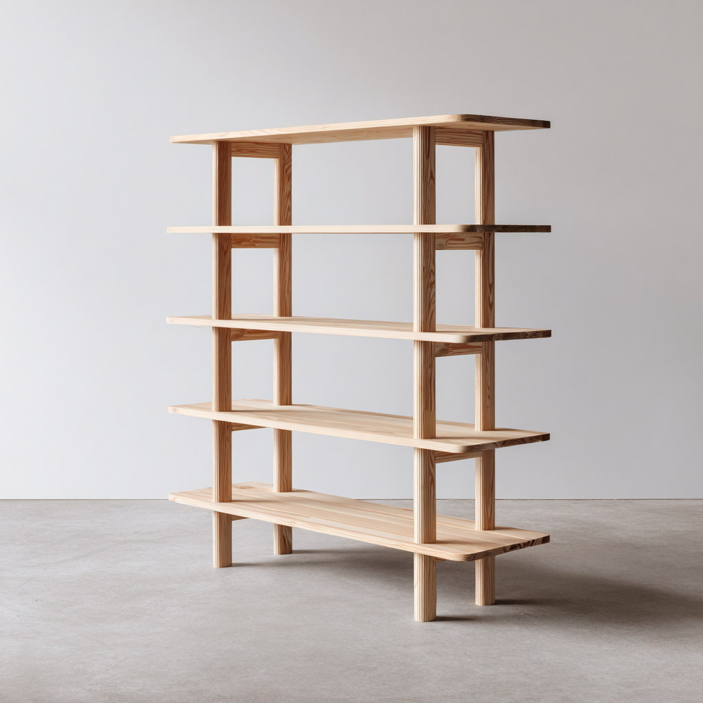 Estanterías de madera 120x30x140 cm - pino natural - diseño abierto moderno-Javoraiahouse