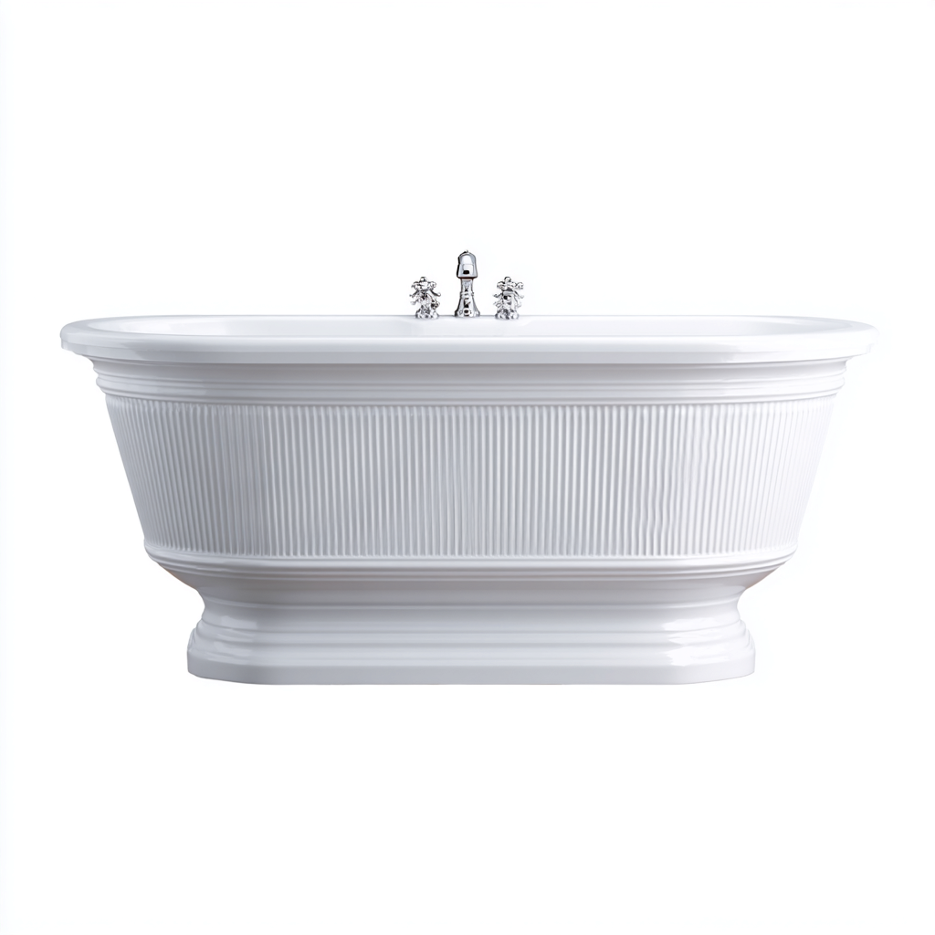 Bañera acrílica con base 170x74x82 cm - blanco - para baño diseño clásico-Javoraiahouse