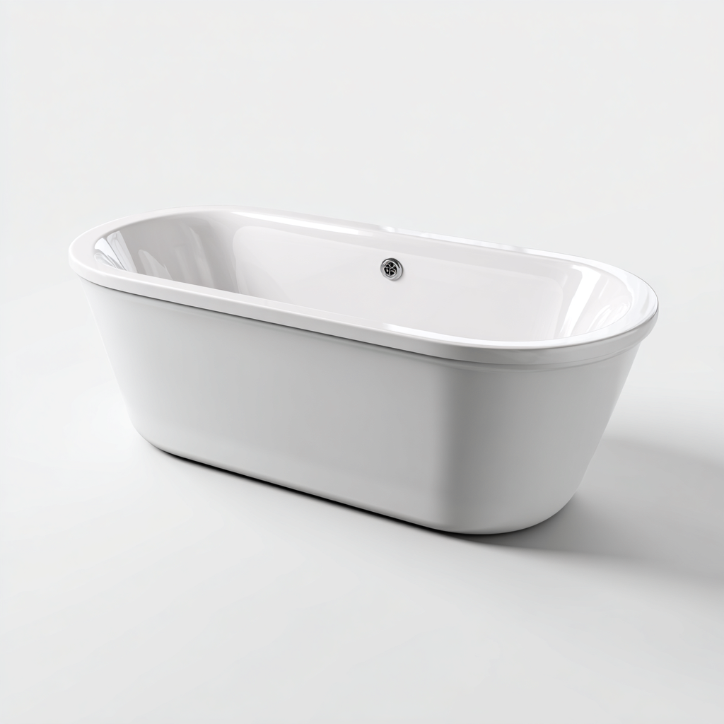 Bañera acrílica 168x75x60 cm - blanco - para baño diseño moderno-Javoraiahouse