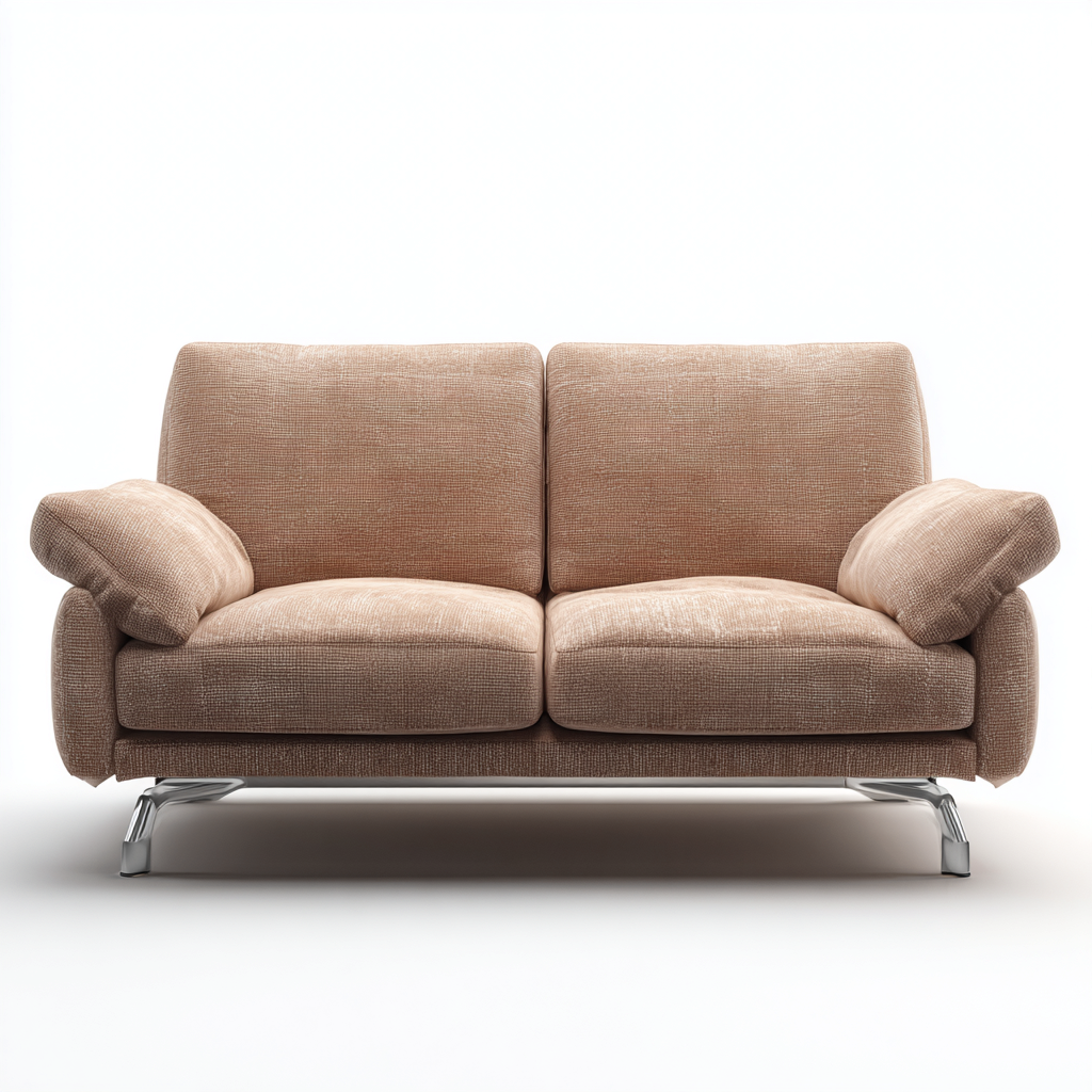 Sofá de 2 plazas tela 160x90x85 cm - beige - diseño contemporáneo-Javoraiahouse