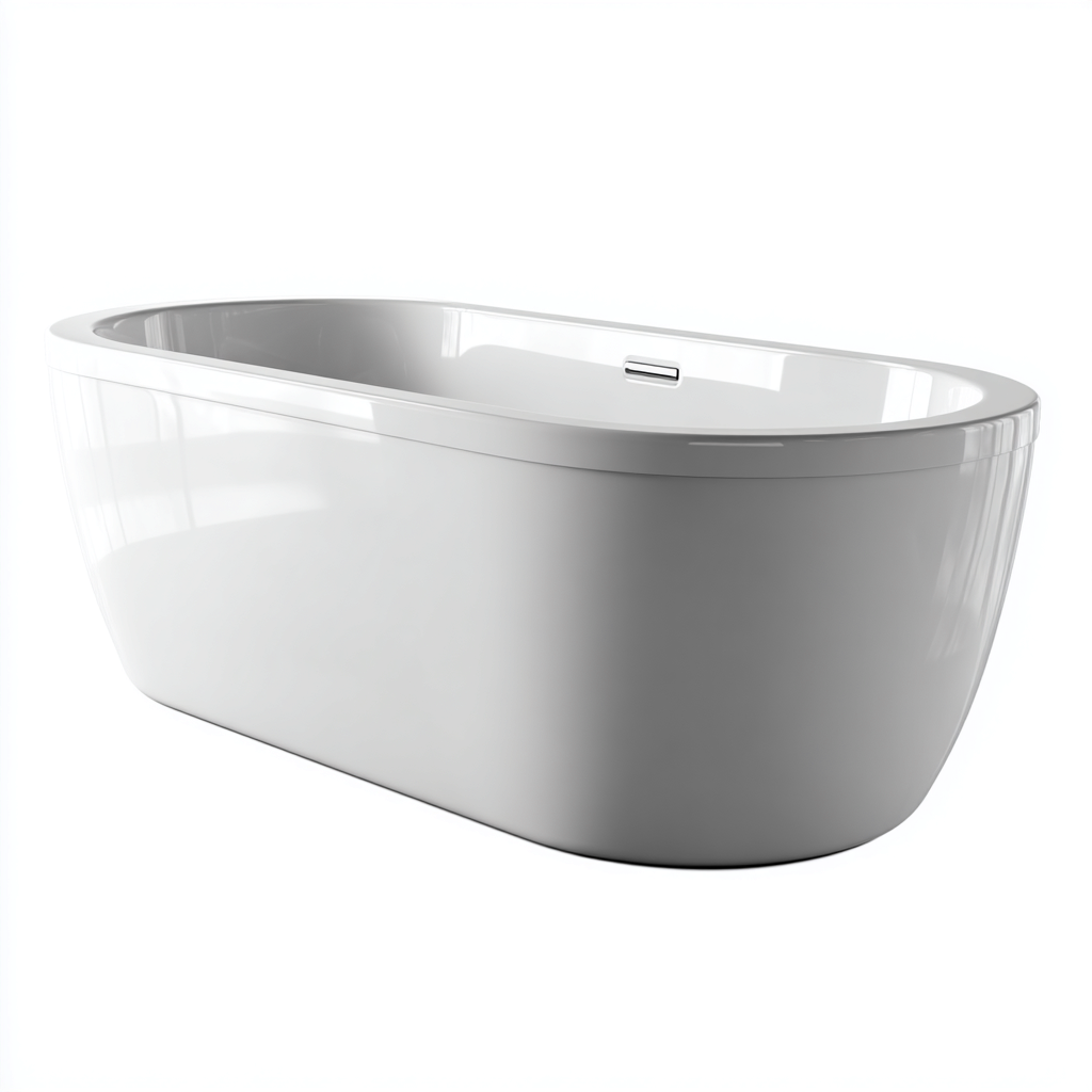 Bañera exenta acrílica 178x80x60 cm blanco diseño moderno-Javoraiahouse