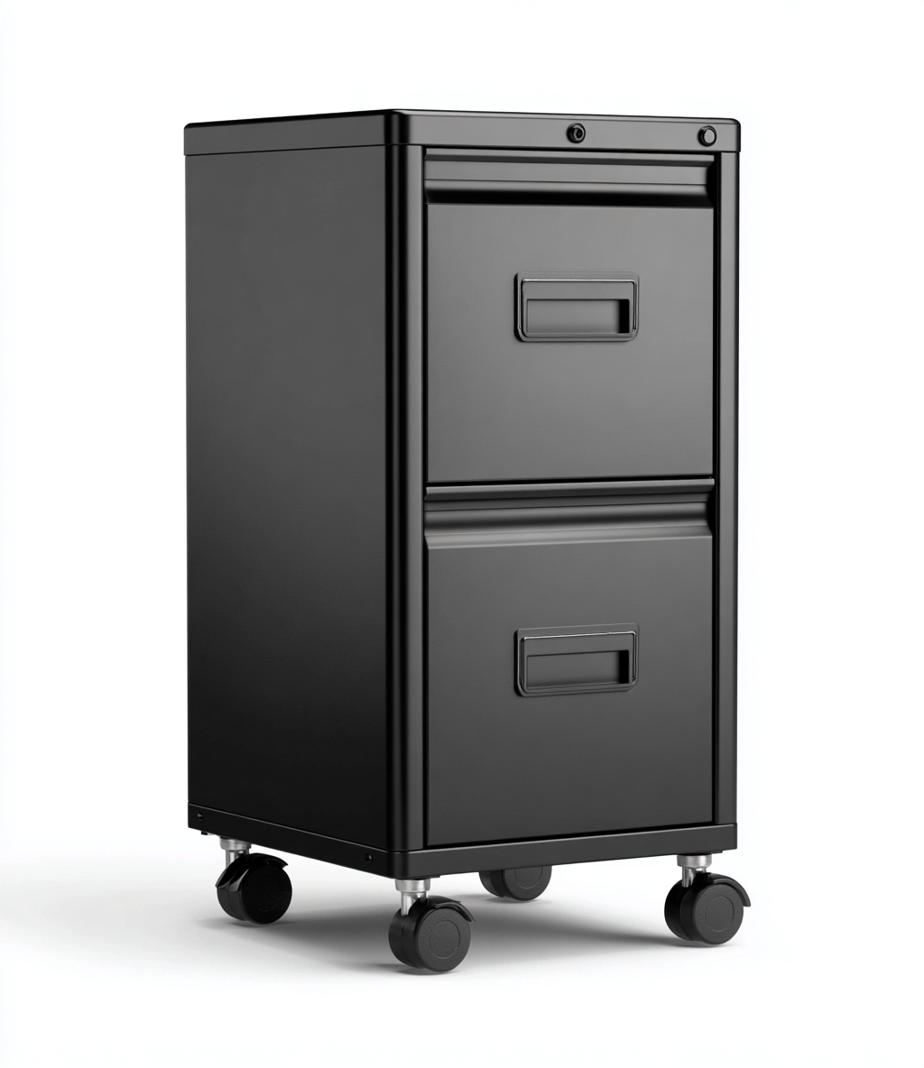 Archivador metálico 40x45x65 cm negro - con ruedas y almacenamiento - diseño moderno-Javoraiahouse