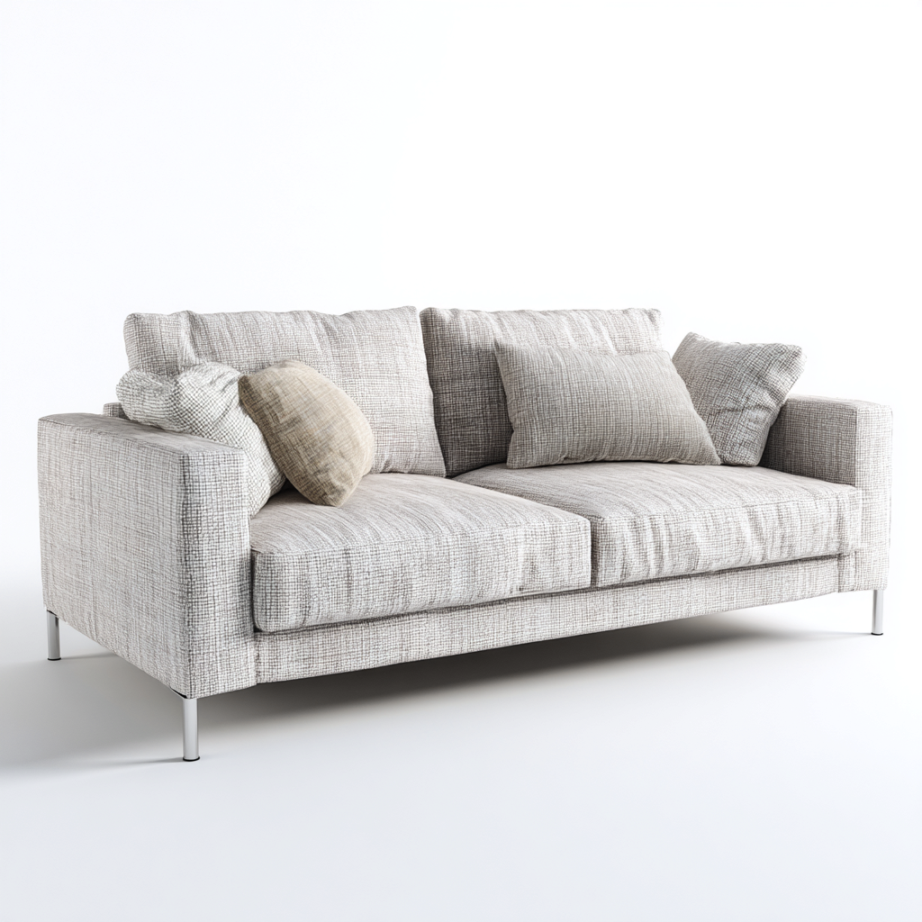 Sofá de 2 plazas tela 165x92x85 cm - gris claro - diseño contemporáneo-Javoraiahouse