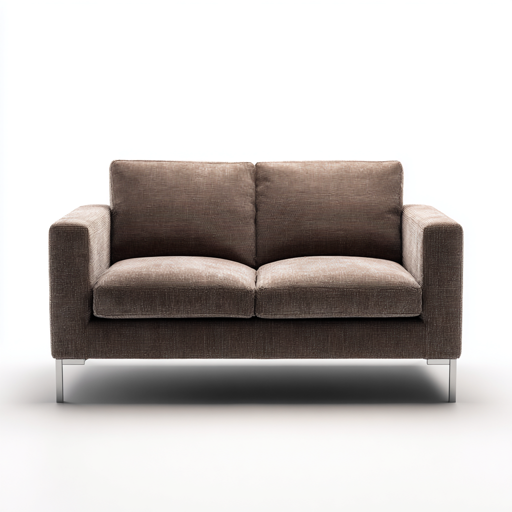 Sofá de 2 plazas tejido 160x88x83 cm - marrón - diseño contemporáneo-Javoraiahouse