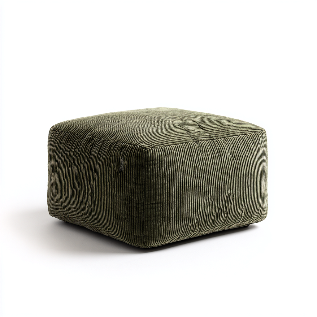 Reposapiés tapizado 45x45x35 cm - verde - diseño moderno para salón-Javoraiahouse