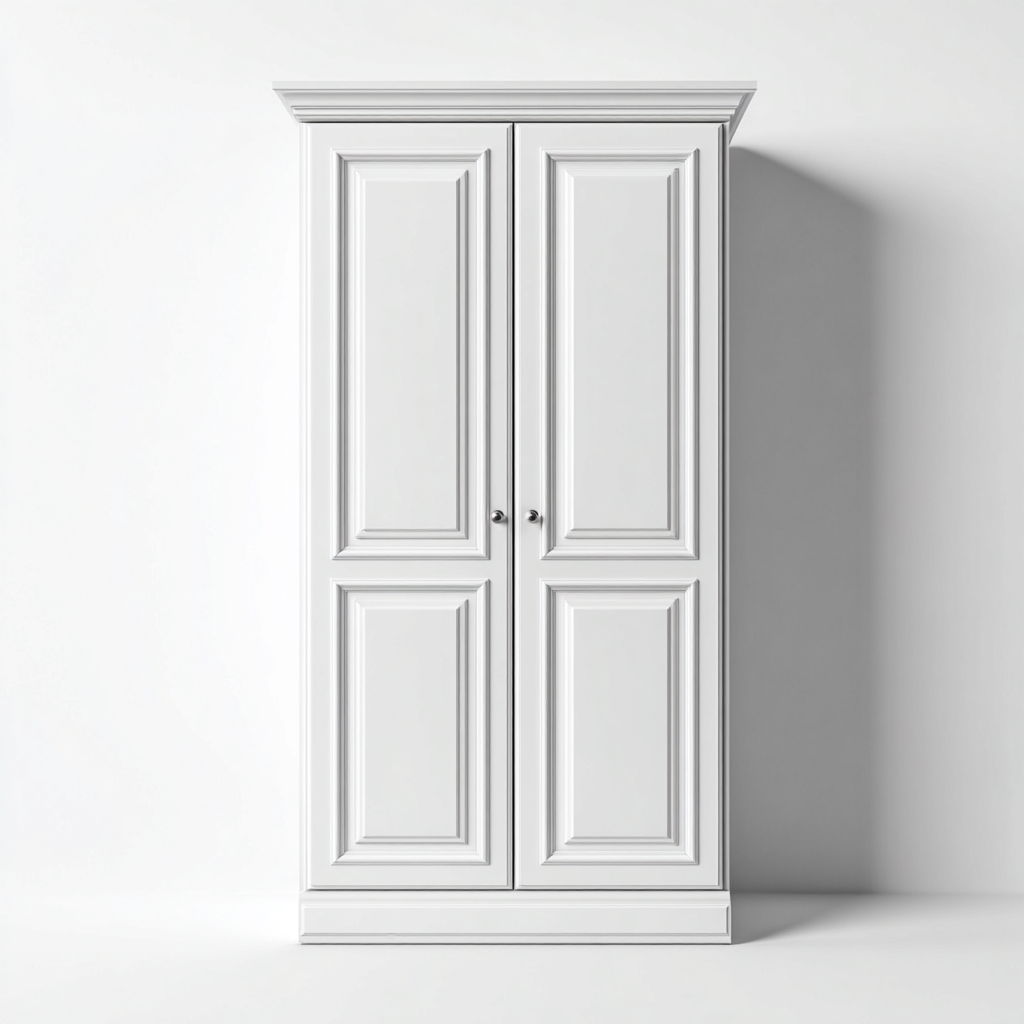 Armario madera 100x55x210 cm blanco diseño clásico-Javoraiahouse