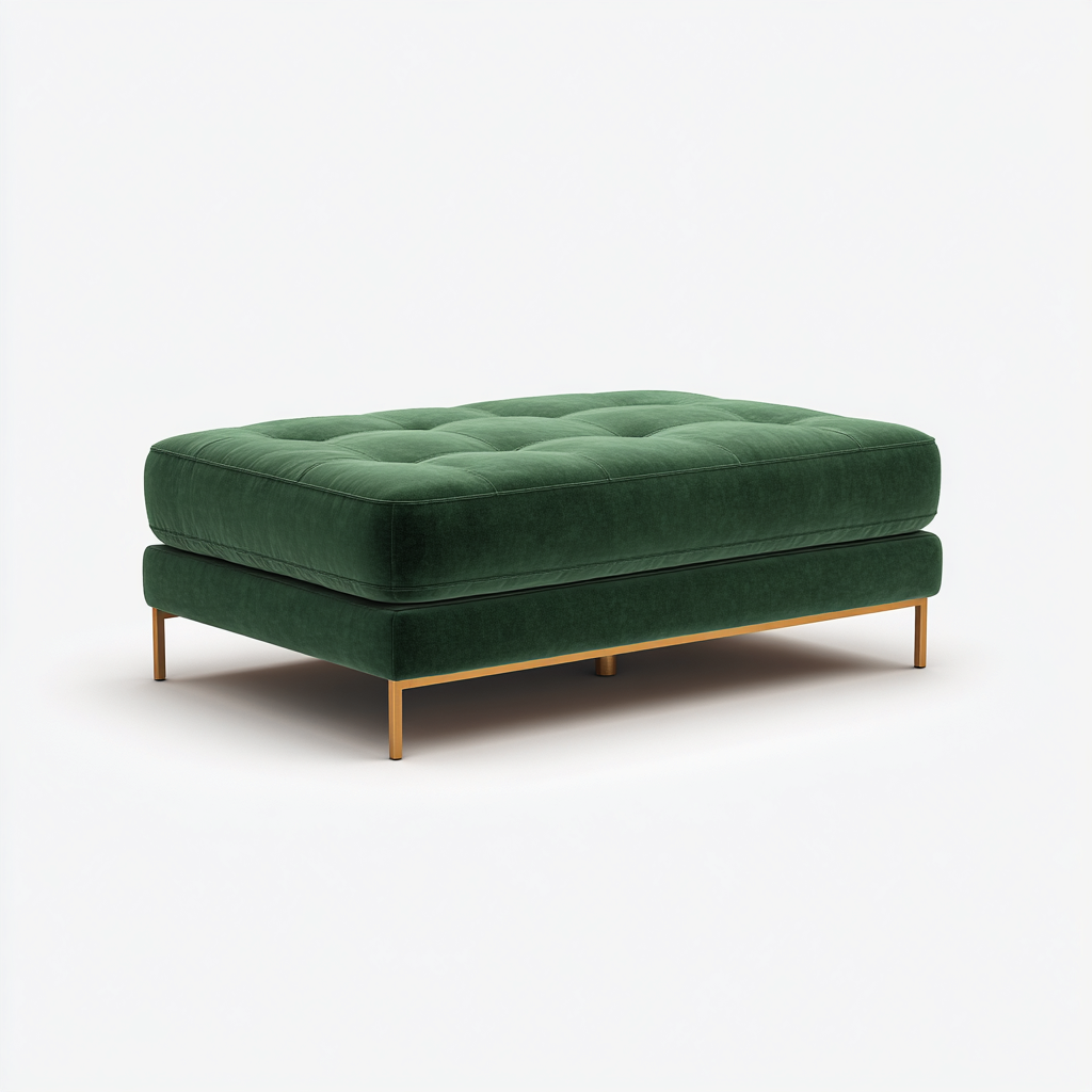 Reposapiés tapizado 110x65x45 cm - verde oscuro - diseño moderno-Javoraiahouse