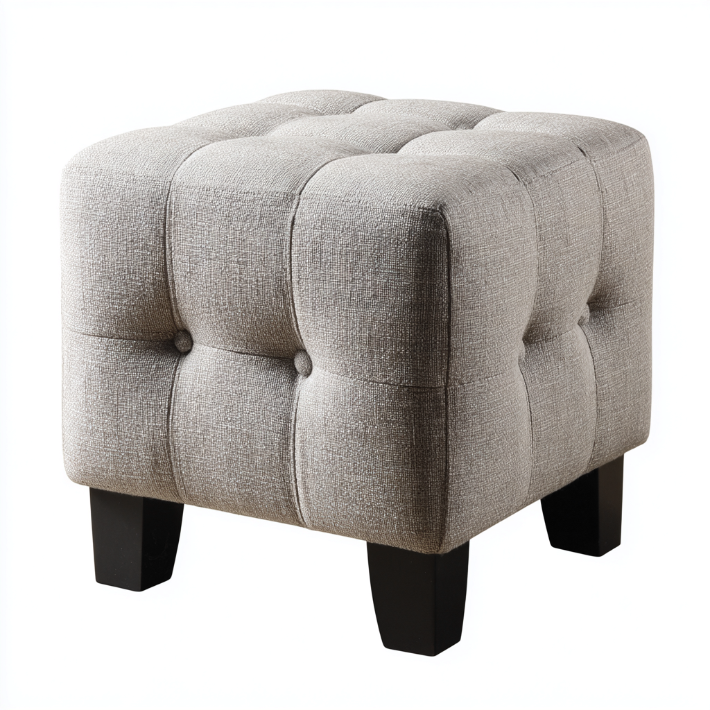Reposapiés tapizado 45x45x45 cm - beige - diseño moderno-Javoraiahouse