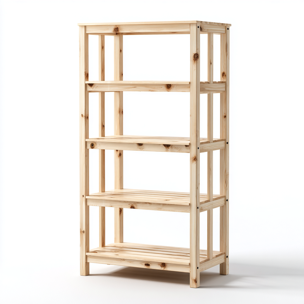 Estanterías de madera 78x30x148 cm - pino natural - diseño abierto-Javoraiahouse