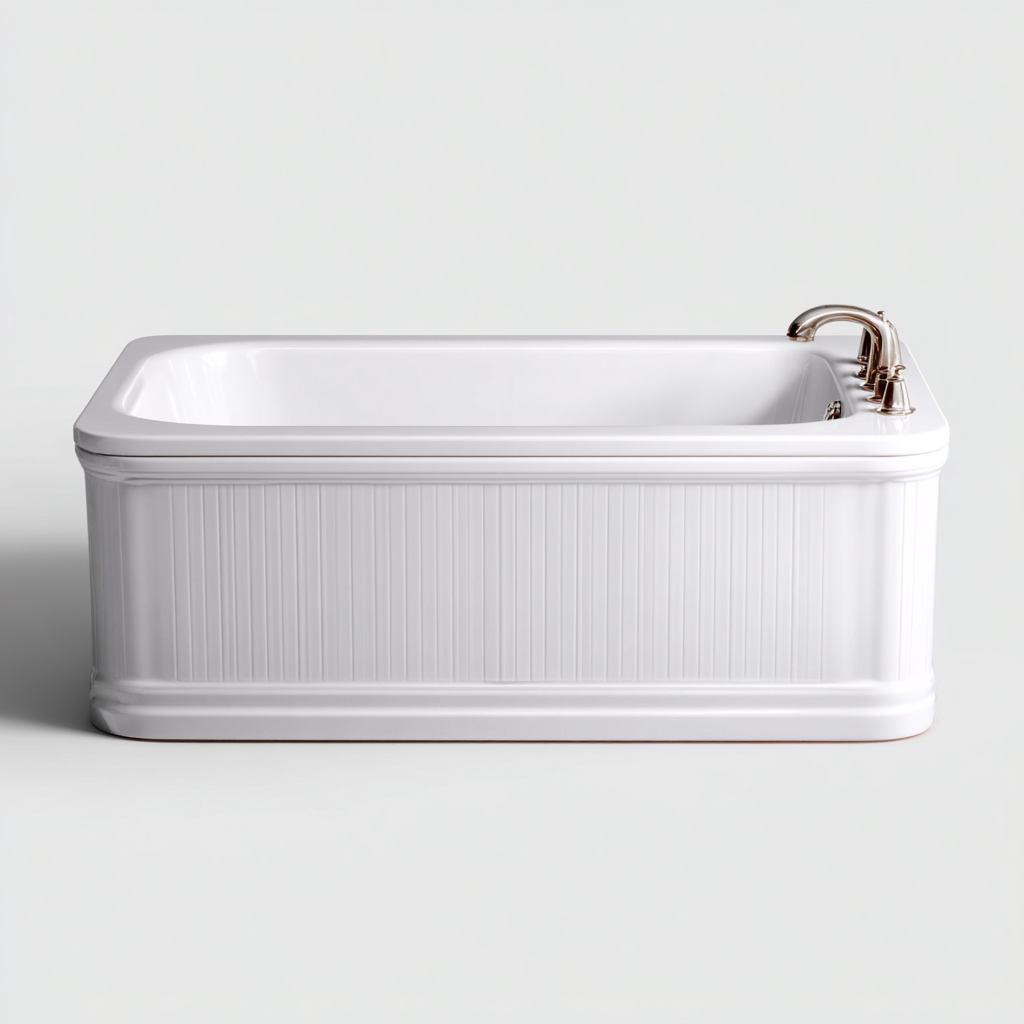 Bañera exenta rectangular acrílica 150x70x58 cm blanco para baño moderno - diseño clásico-Javoraiahouse