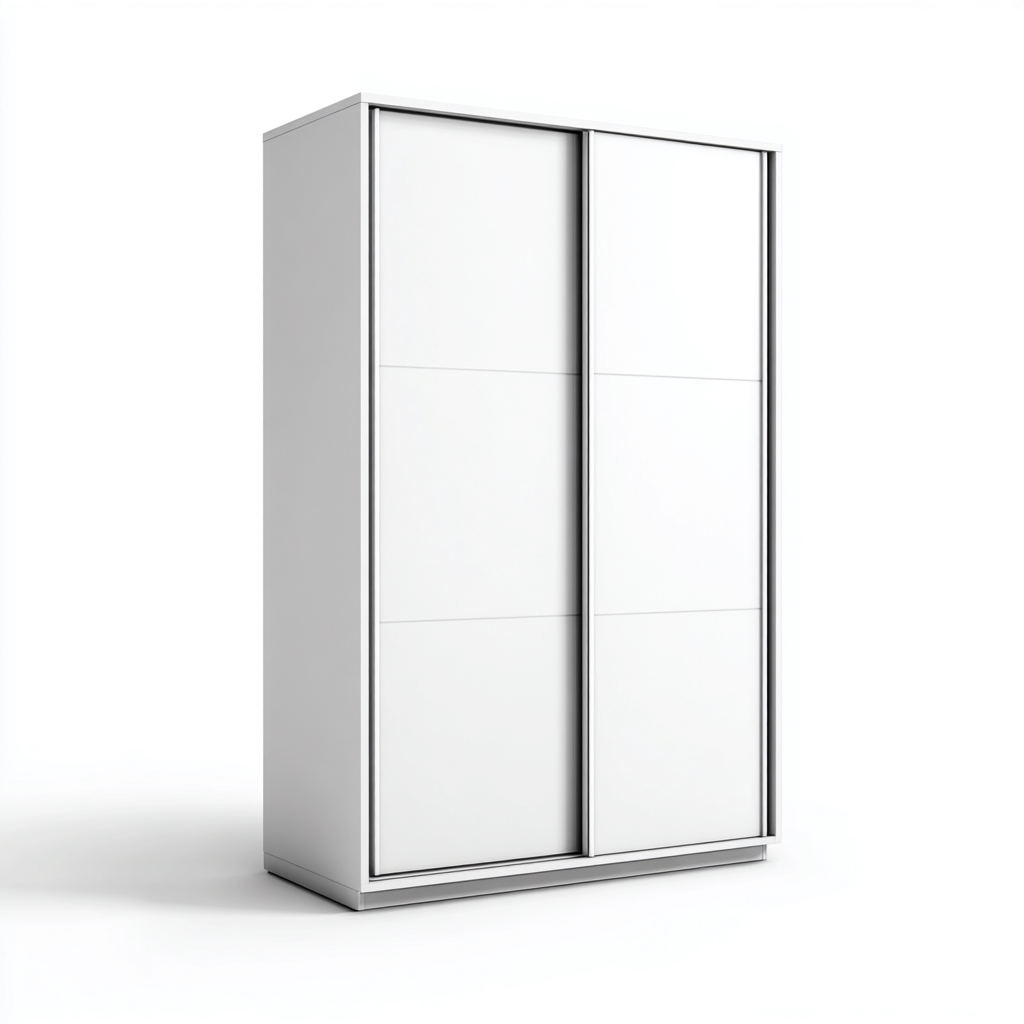 Armario madera 140x60x205 cm blanco diseño corredero-Javoraiahouse