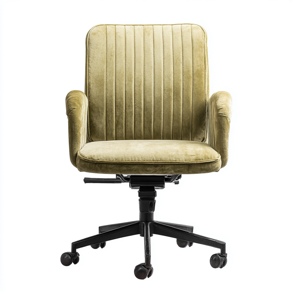 Silla de oficina terciopelo asiento acolchado 60x60x95 cm verde - diseño moderno para oficina-Javoraiahouse