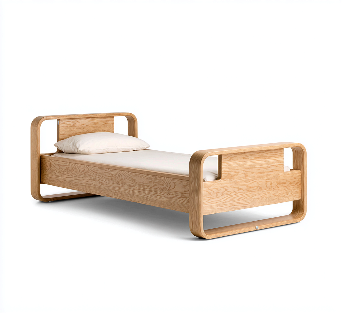 Camas individuales madera maciza 200x95x80 cm - madera natural - diseño moderno-Javoraiahouse