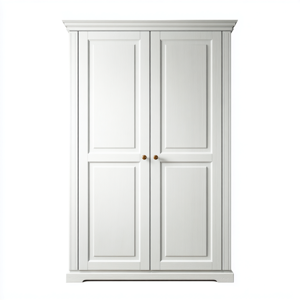 Armario madera 105x58x215 cm blanco diseño clásico-Javoraiahouse