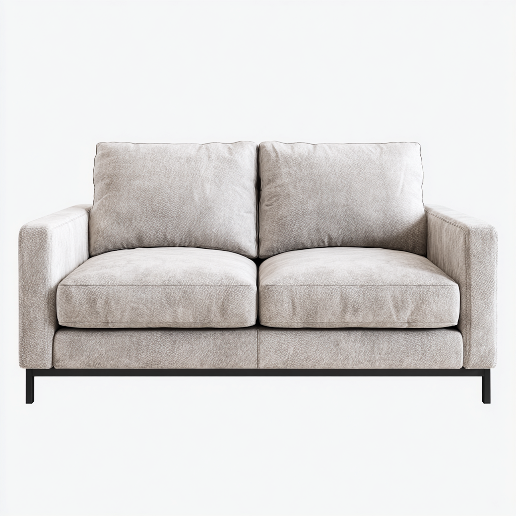 Sofá de 2 plazas tela 158x90x84 cm - beige claro - estilo moderno-Javoraiahouse