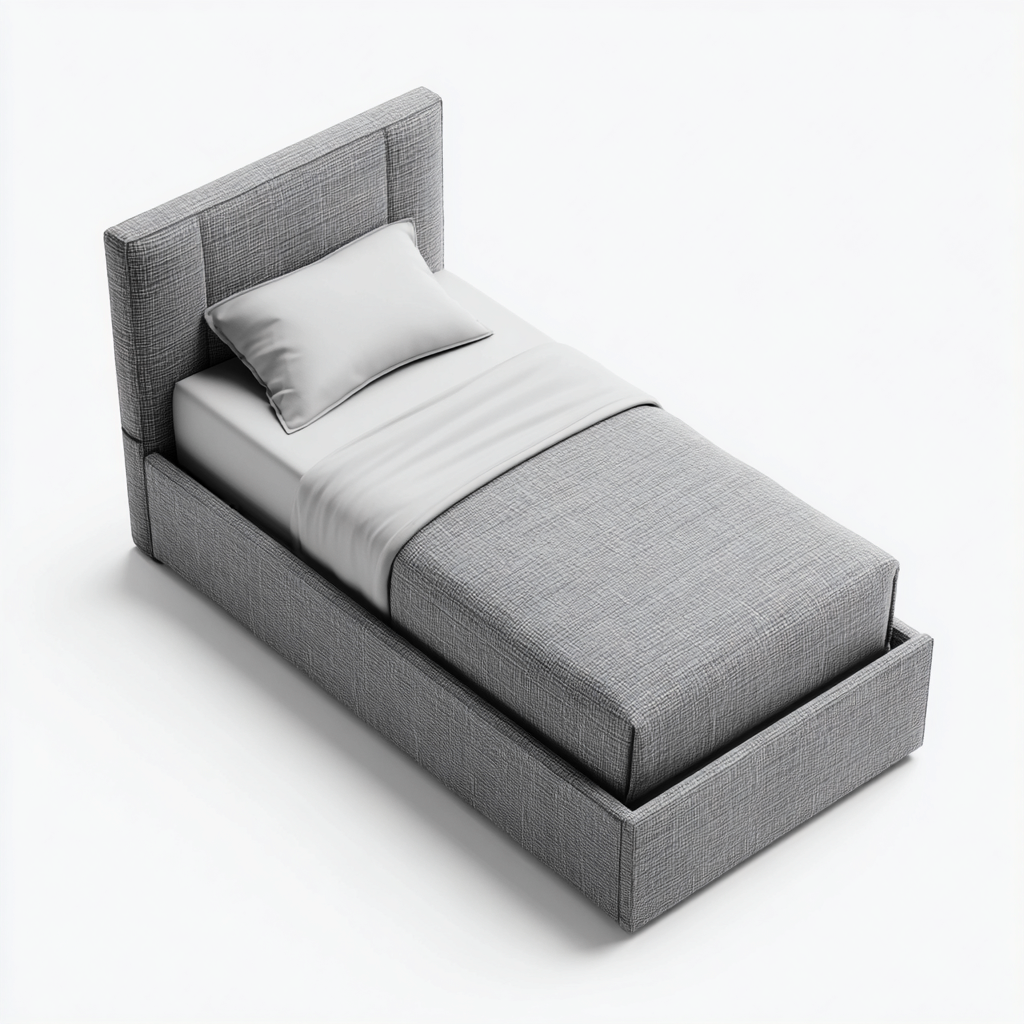 Camas individuales tapizadas 210x105x110 cm - gris - diseño moderno con cabecero acolchado-Javoraiahouse